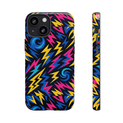 Vibrant Lightning Bolt Protective Phone Case with 3D Wrap Design for Trendy Aesthetic Accessories Compatible with iPhone 13, 14, 15 & 16 – all models including Pro, Pro Max & Plus