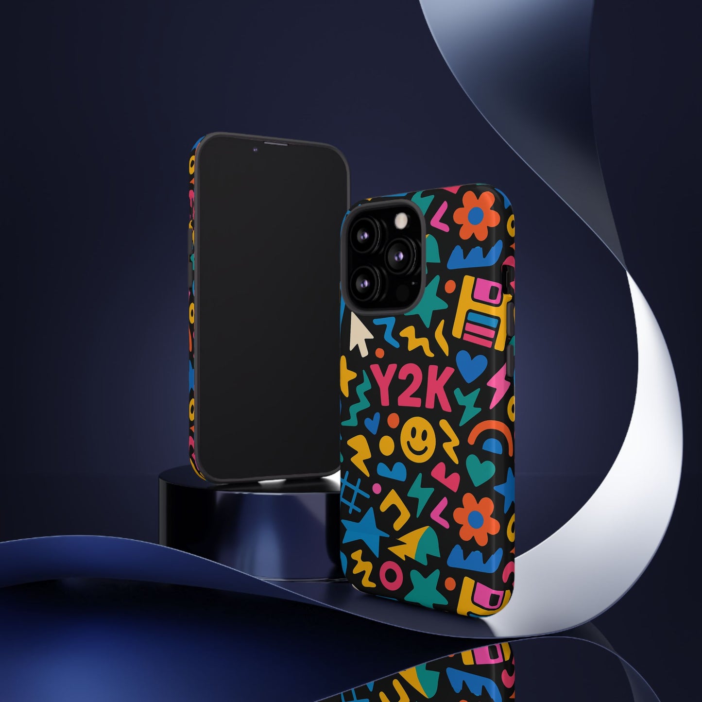 vibrant y2k design 3d wrap protective phone case for unique style and fashion accessory compatible with iphone 13, 14, 15 & 16 – all models including pro, pro max & plus