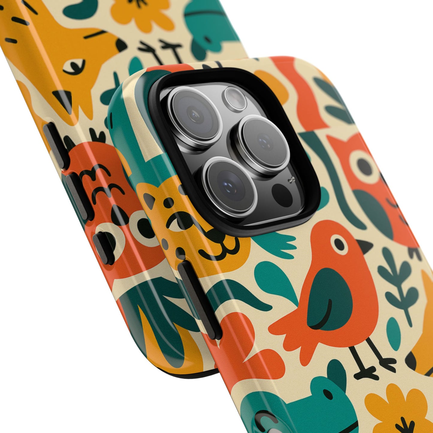 vibrant animal print protective phone case with 3d wrap design for unique style and expression compatible with iphone 13, 14, 15 & 16 – all models including pro, pro max & plus