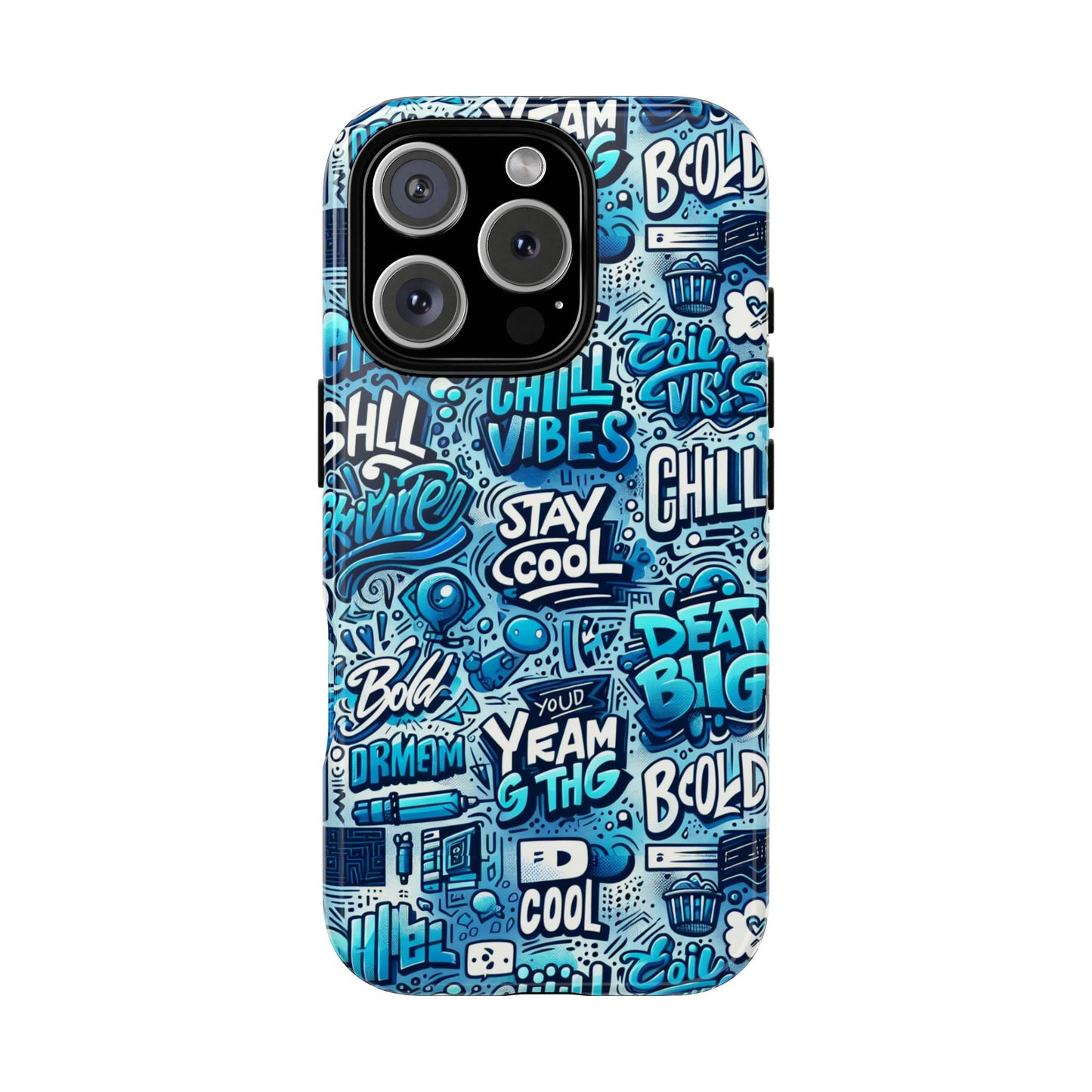 vibrant 3d wrap protective phone case with playful blue design for stylish protection compatible with iphone 13, 14, 15 & 16 – all models including pro, pro max & plus