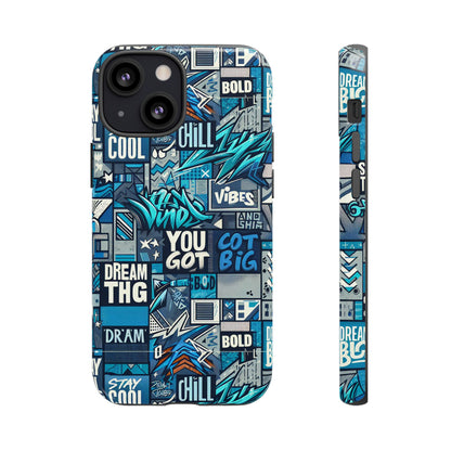 Vibrant 3D Wrap Protective Phone Case in Blue with Playful Graphic Design for Stylish Protection – Compatible with iPhone 13, 14, 15 & 16 – All Models Including Pro, Pro Max & Plus