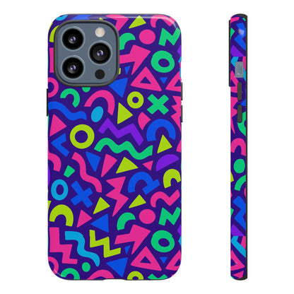 Vibrant Geometric 3D Wrap Protective Phone Case for Men and Women Stylish Accessory Compatible with iPhone 13, 14, 15 & 16 – all models including Pro, Pro Max & Plus