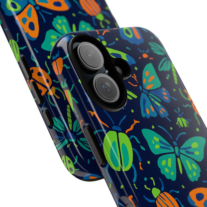 Vibrant Insect Pattern Protective Phone Case for Stylish Protection – Multicolour 3D Design Compatible with iPhone 13, 14, 15 & 16 – all models including Pro, Pro Max & Plus