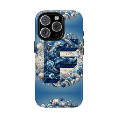 Blue Alphabet F Phone Case for iPhone and Android Durable Shockproof Cover with 3D Wrap Design and UV Protection