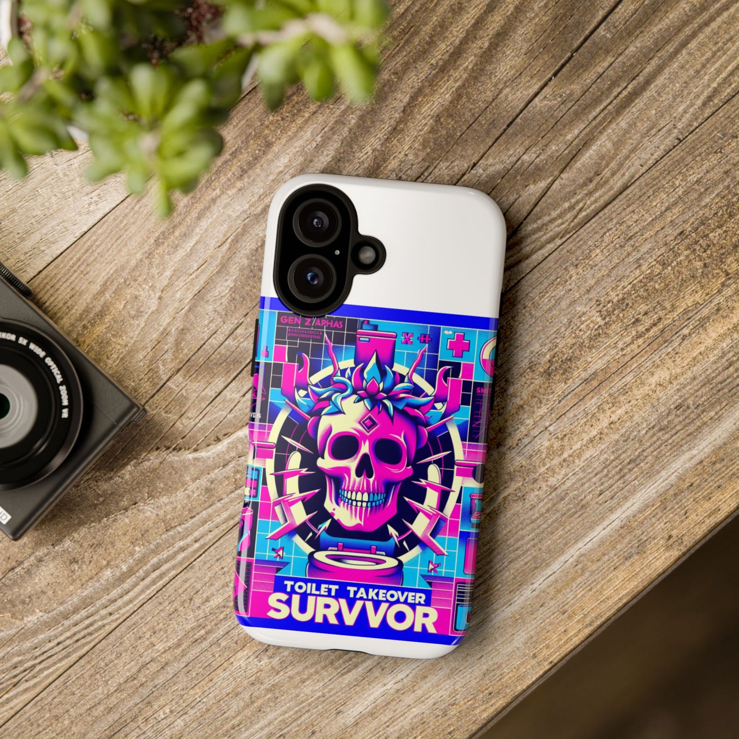 toilet takeover survivor 3d wrap protective phone case for anime and comic fans, shock absorbing tpu silicone, uv protected, stylish design, gift for birthdays and holidays