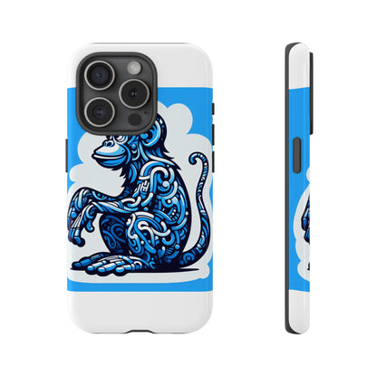 Vibrant 3D Monkey Design Phone Case in Blue – Stylish Protection for Smartphones Compatible with iPhone 13, 14, 15 & 16 – All Models Including Pro, Pro Max & Plus