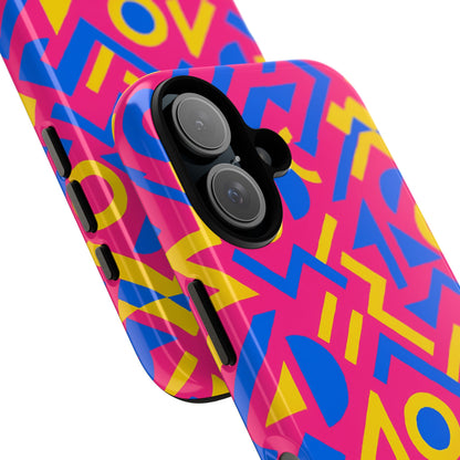 Vibrant Geometric 3D Wrap Protective Phone Case with Multicolour Design for Unique Style Compatible with iPhone 13, 14, 15 & 16 – all models including Pro, Pro Max & Plus