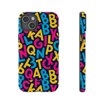 Multicolour 3D Wrap Phone Case with Playful Alphabet Design – Stylish Protection for Smartphones Compatible with iPhone 13, 14, 15 & 16 – All Models Including Pro, Pro Max & Plus