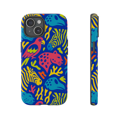 Vibrant Animal Print Protective Phone Case for Stylish Protection with Multicolour Design – Compatible with iPhone 13, 14, 15 & 16 – All Models Including Pro, Pro Max & Plus