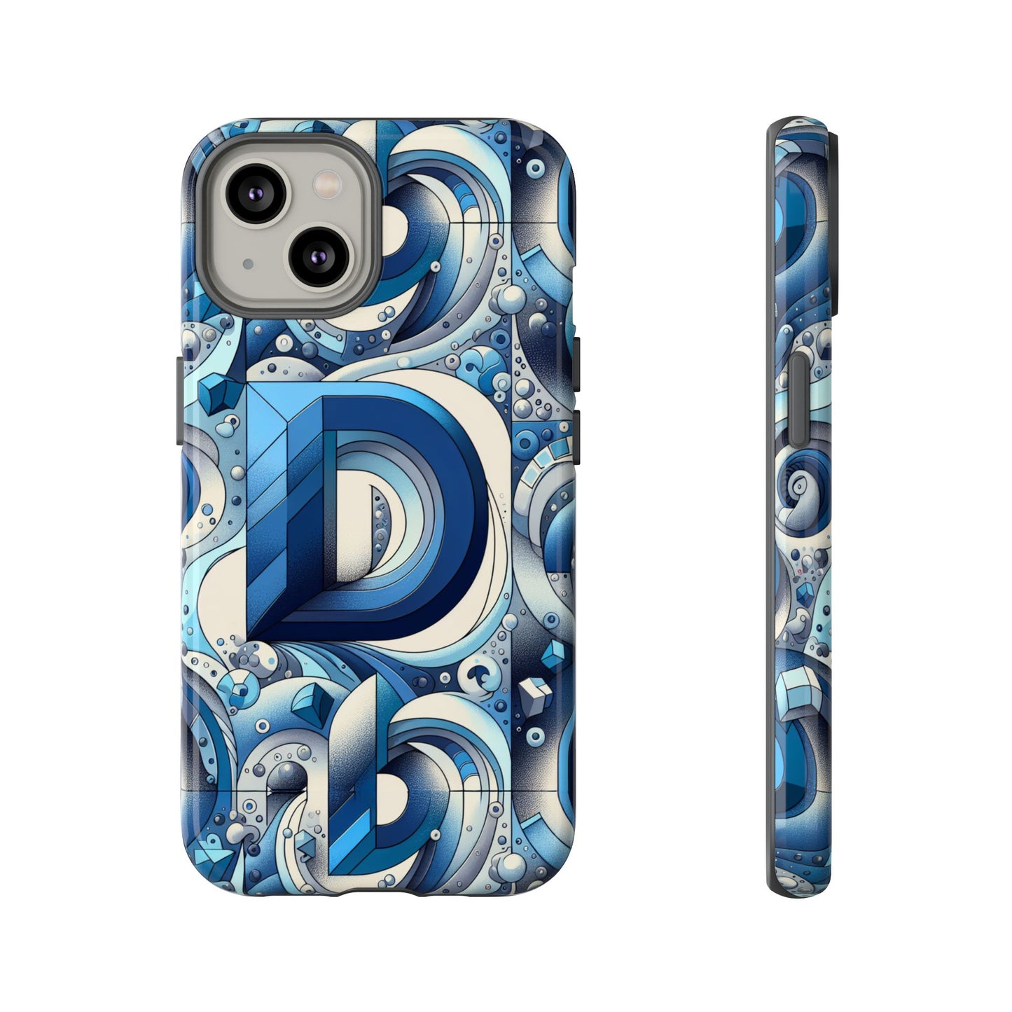 blue alphabet d phone case with 3d wrap and shock absorption for kids and teens durable tpu cover with vivid print and uv protection