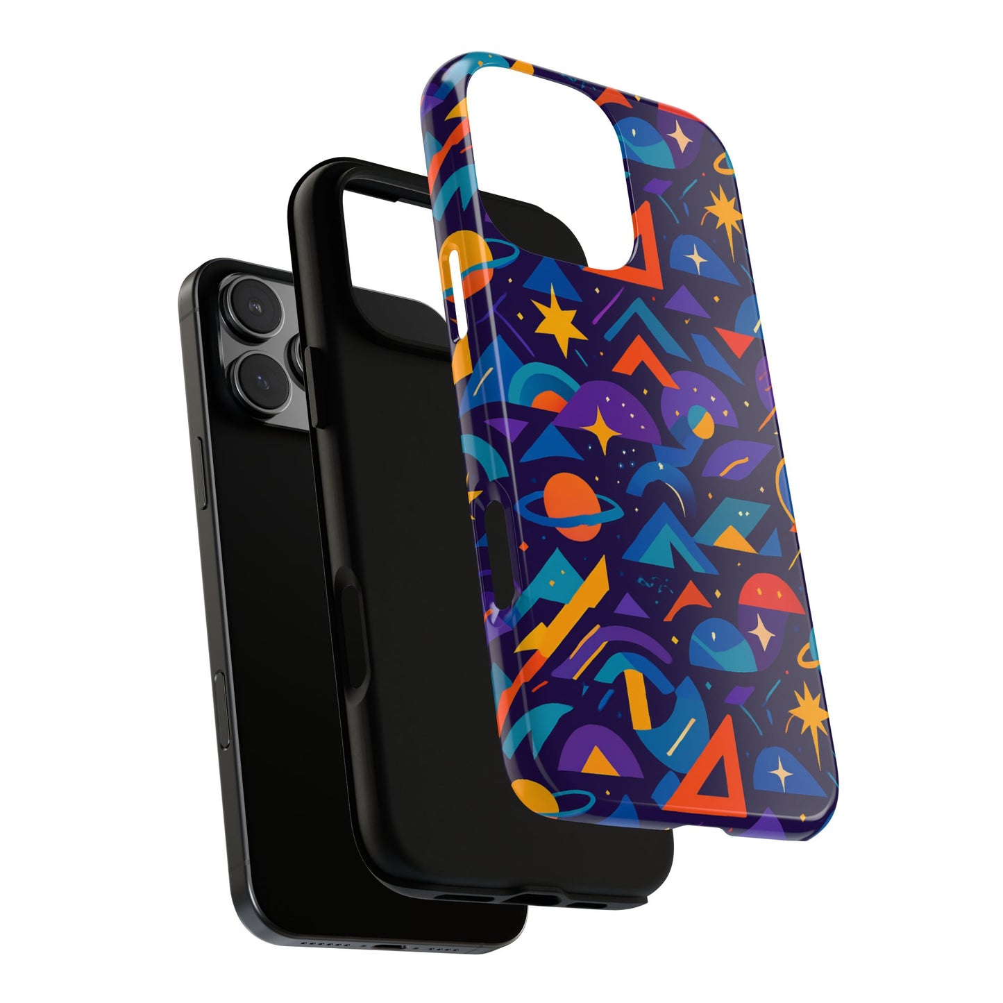 vibrant geometric 3d wrap protective phone case for unique accessories lovers compatible with iphone 13, 14, 15 & 16 – all models including pro, pro max & plus