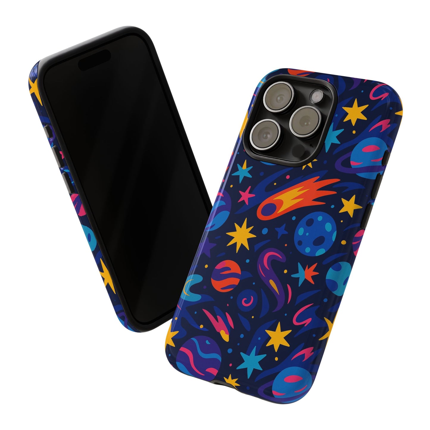vibrant 3d space design protective phone case for stylish protection and self-expression compatible with iphone 13, 14, 15 & 16 – all models including pro, pro max & plus