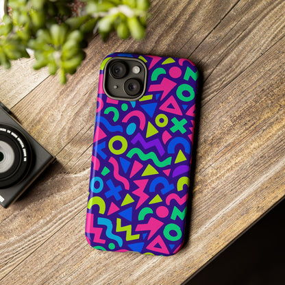 Vibrant Geometric 3D Wrap Protective Phone Case for Men and Women Stylish Accessory Compatible with iPhone 13, 14, 15 & 16 – all models including Pro, Pro Max & Plus