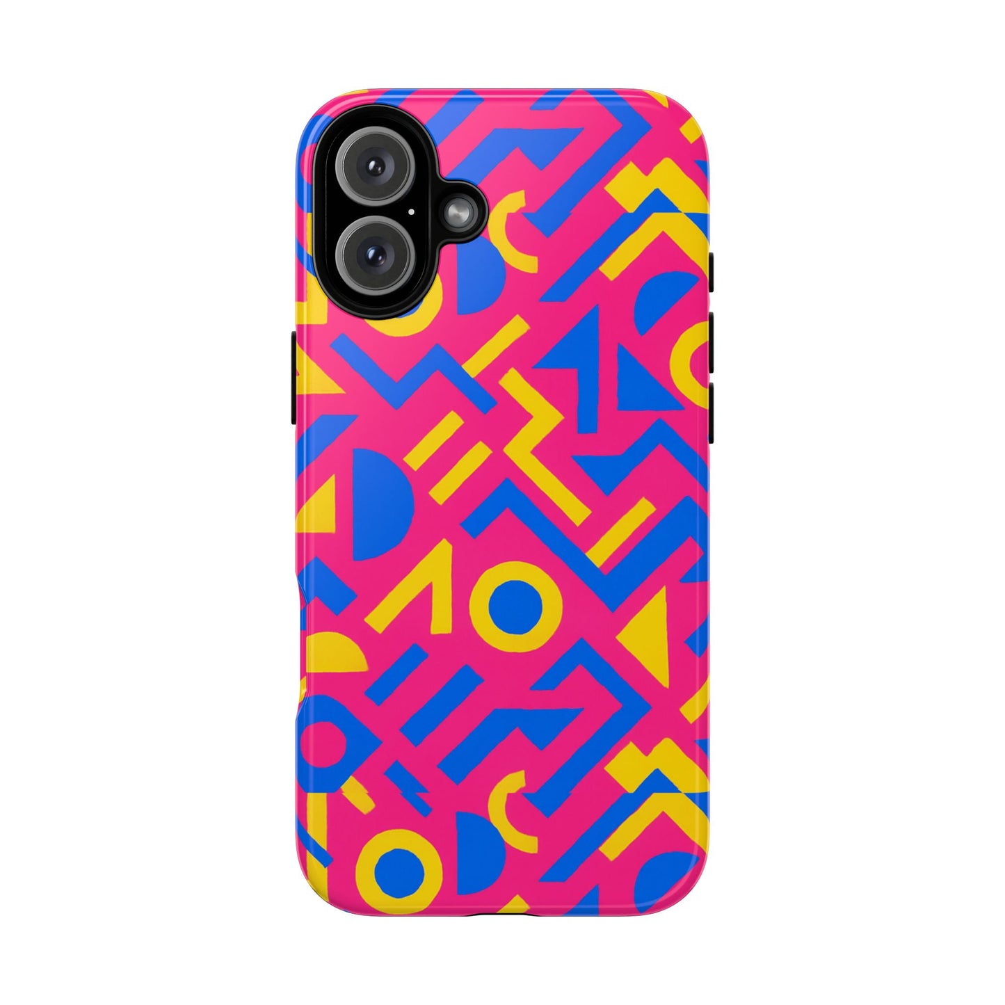 vibrant geometric 3d wrap protective phone case with multicolour design for unique style compatible with iphone 13, 14, 15 & 16 – all models including pro, pro max & plus
