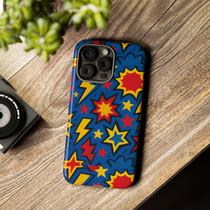 Vibrant 3D Superhero Design Protective Phone Case for Fun Retro Style and Unique Expression Compatible with iPhone 13, 14, 15 & 16 – All Models Including Pro, Pro Max & Plus