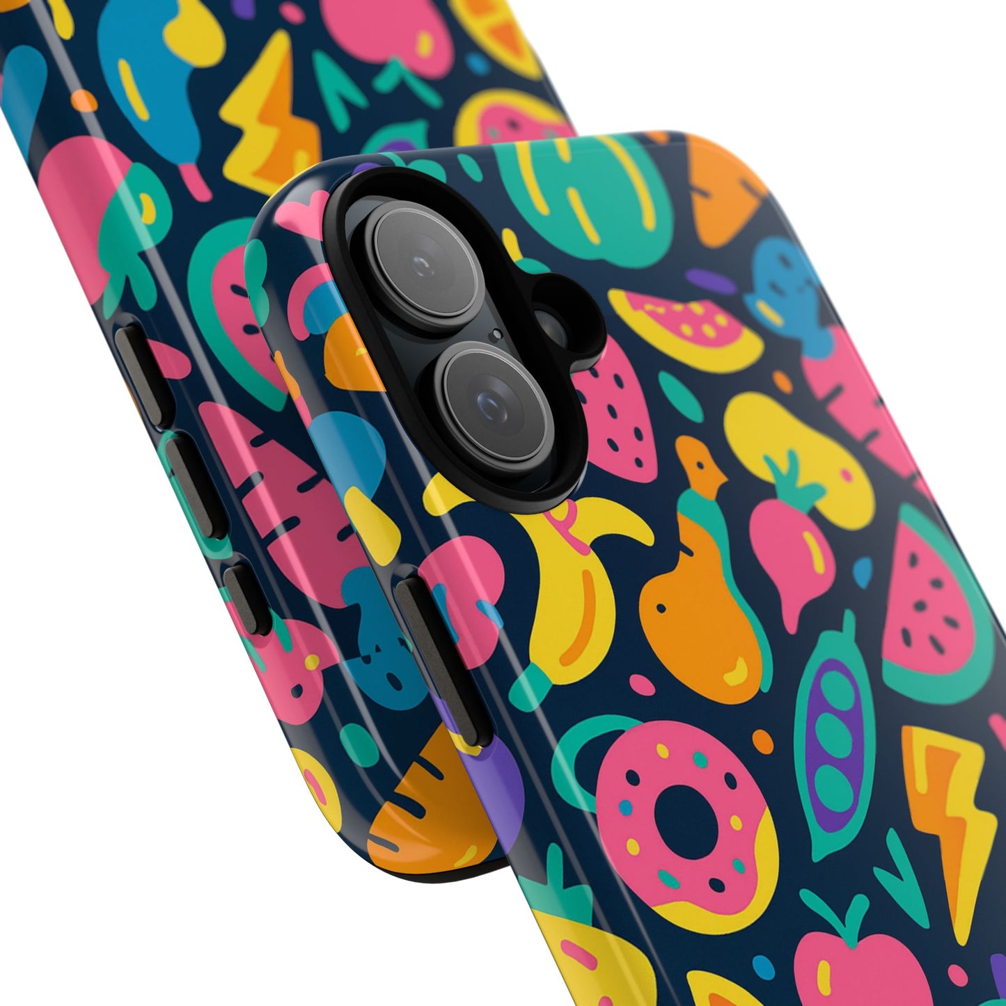 vibrant 3d fruit pattern protective phone case colourful accessory for stylish individuals compatible with iphone 13, 14, 15 & 16 – all models including pro, pro max & plus