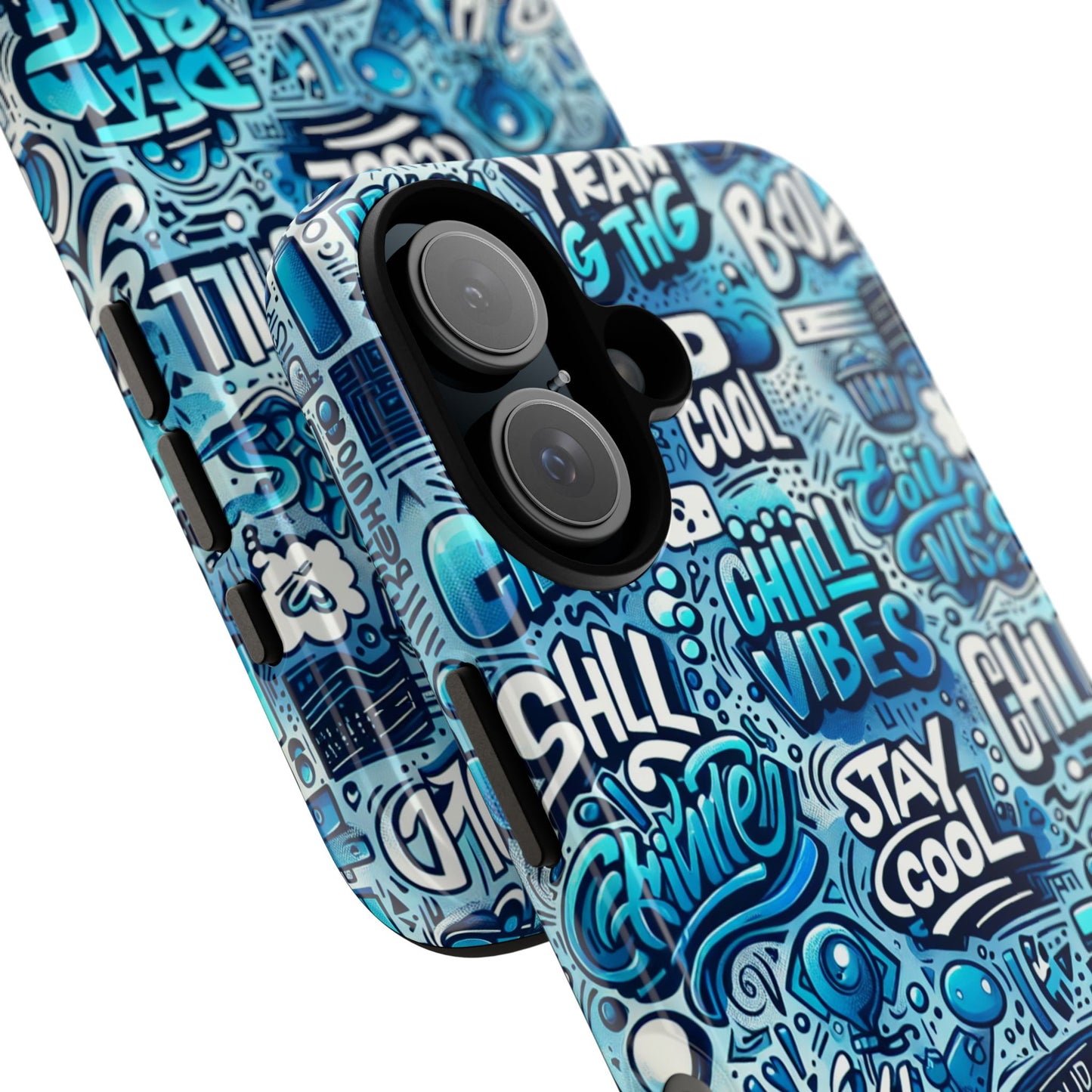 vibrant 3d wrap protective phone case with playful blue design for stylish protection compatible with iphone 13, 14, 15 & 16 – all models including pro, pro max & plus