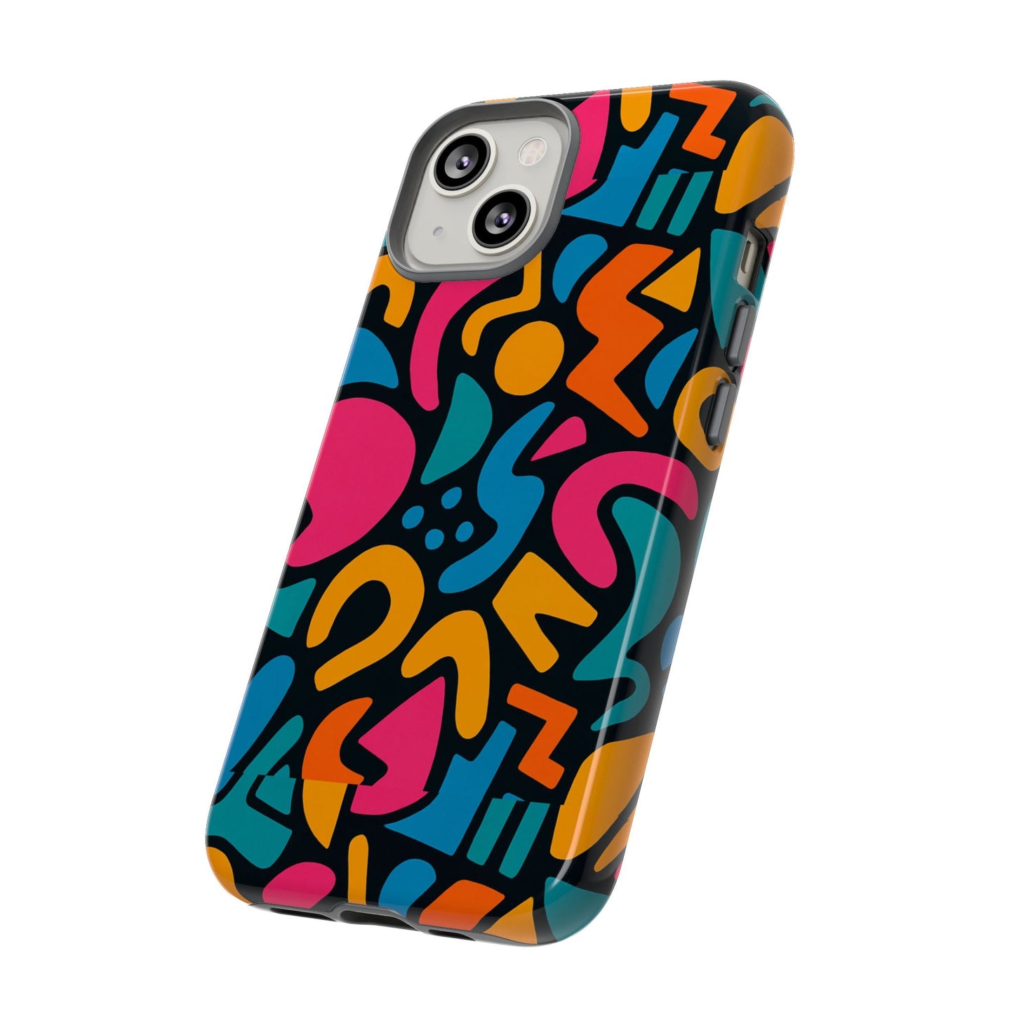 vibrant multicolour abstract 3d wrap phone case for stylish protection, unisex smartphone cover, compatible with iphone 13, 14, 15 & 16 – all models including pro, pro max & plus