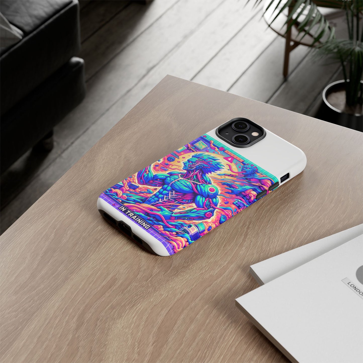 giga chad in training protective phone case for anime fans