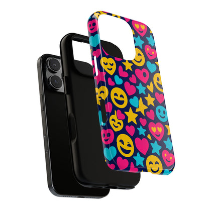 Vibrant Emoji Protective Phone Case with 3D Wrap Design for Fun Style and Robust Protection Compatible with iPhone 13, 14, 15 & 16 – All Models Including Pro, Pro Max & Plus