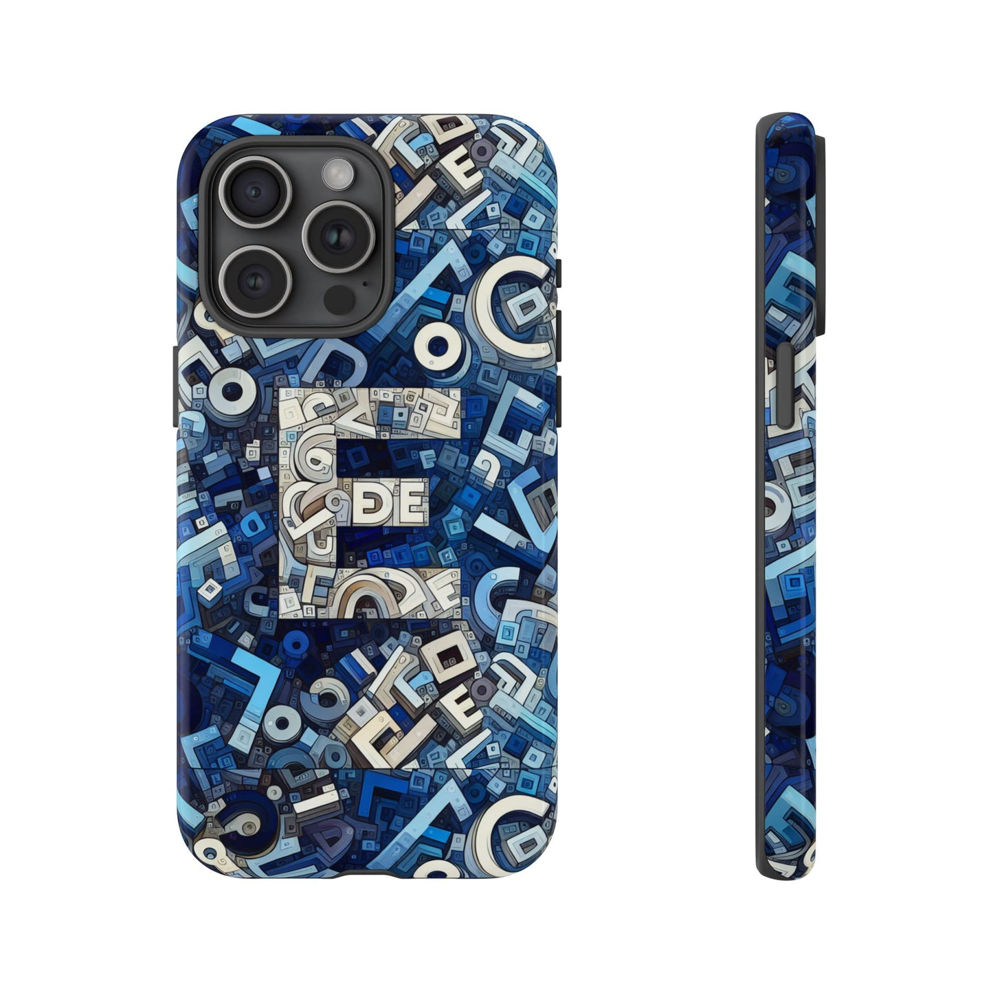 blue alphabet e phone case with 3d wrap design for stylish protection and personalised tech accessory for men and women