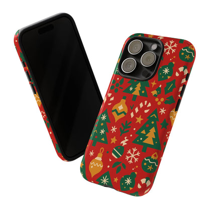 Multicolor 3D Wrap Protective Phone Case with Festive Holiday Design – Fun Retro Style for Smartphone Protection Compatible with iPhone 13, 14, 15 & 16 – all models including Pro, Pro Max & Plus