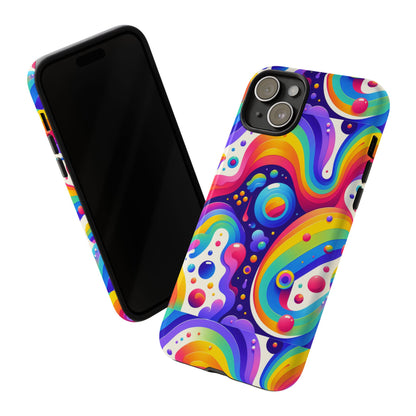 Pattern Image 6 Vibrant Shockproof Phone Case for Anime and Comic Fans with Retro Psychedelic Design Compatible with iPhone 13, 14, 15 & 16 – all models including Pro, Pro Max & Plus