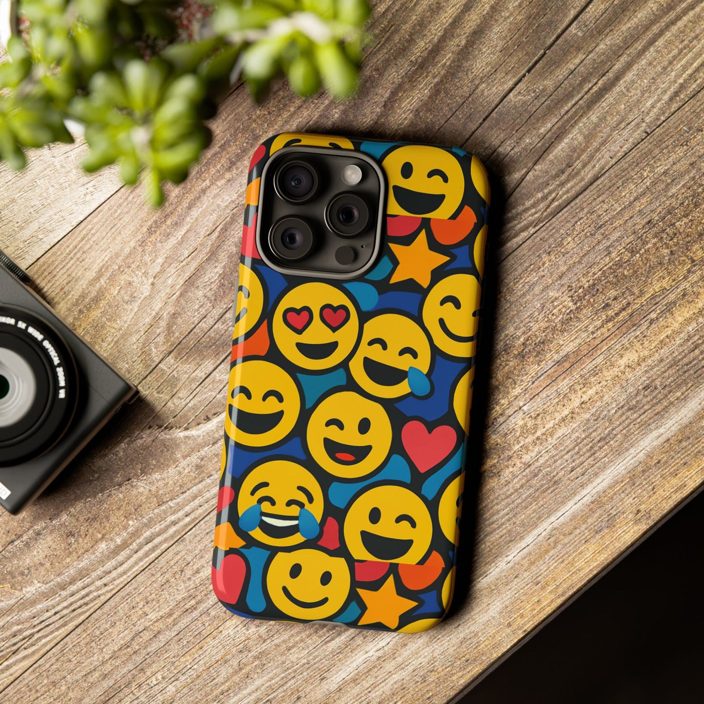 multicolour emoji protective phone case with 3d wrap design fun accessory for unisex compatible with iphone 13, 14, 15 & 16 – all models including pro, pro max & plus