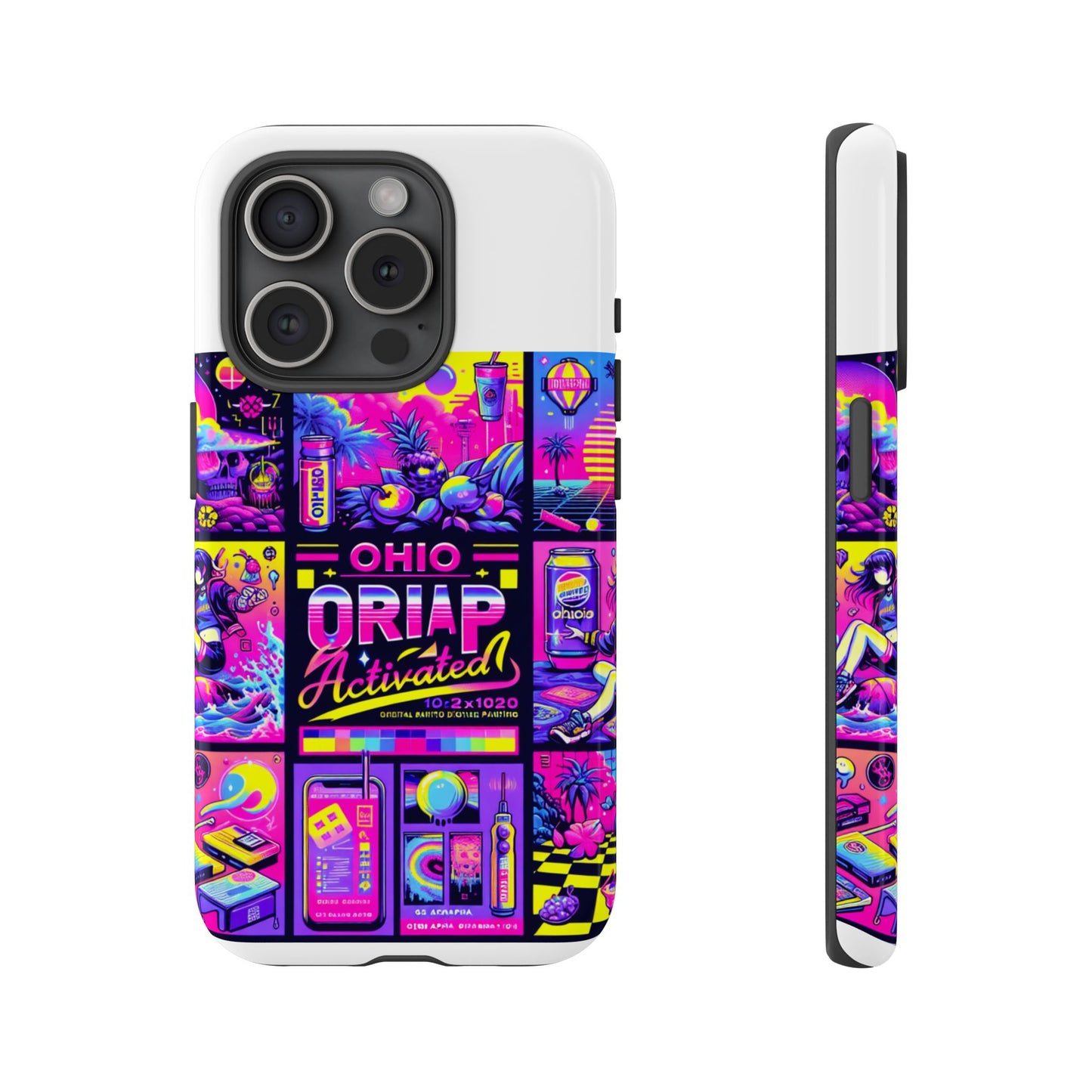 ohio drip activated protective phone case with 3d wrap design, uv protection, durable tpu silicone liner, ideal gift for tech enthusiasts and anime lovers