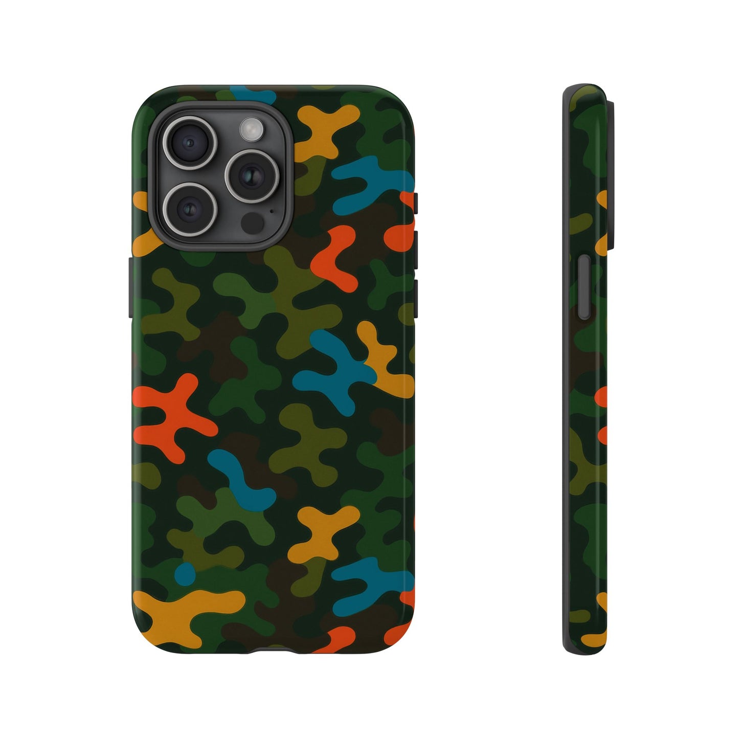 multicolour camouflage 3d wrap protective phone case stylish design for men and women stylish protection compatible with iphone 13, 14, 15 & 16 – all models including pro, pro max & plus