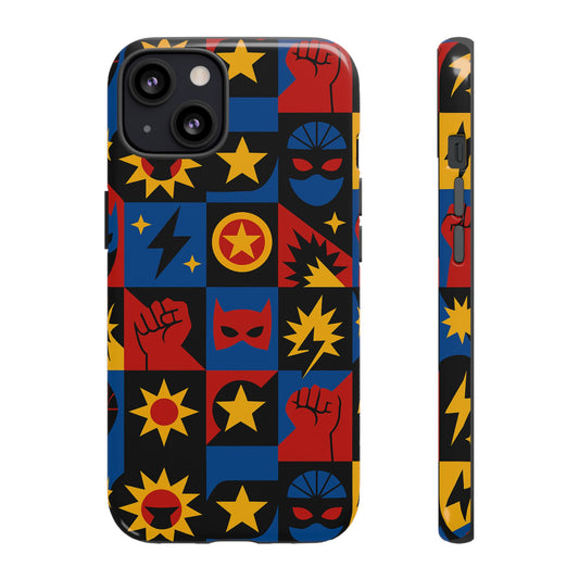Vibrant Superhero Phone Case with Retro 3D Design for Stylish Protection Compatible with iPhone 13, 14, 15 & 16 – All Models Including Pro, Pro Max & Plus