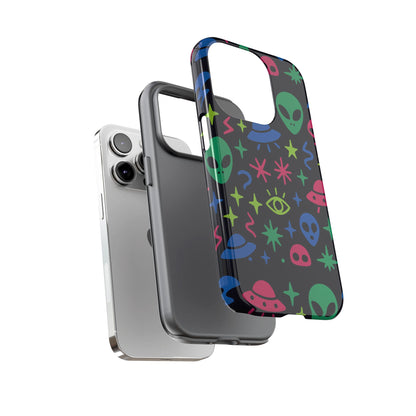 Vibrant Alien Pattern Protective Phone Case with 3D Wrap Design for Unique Expression – Stylish Protection Compatible with iPhone 13, 14, 15 & 16 – All Models Including Pro, Pro Max & Plus