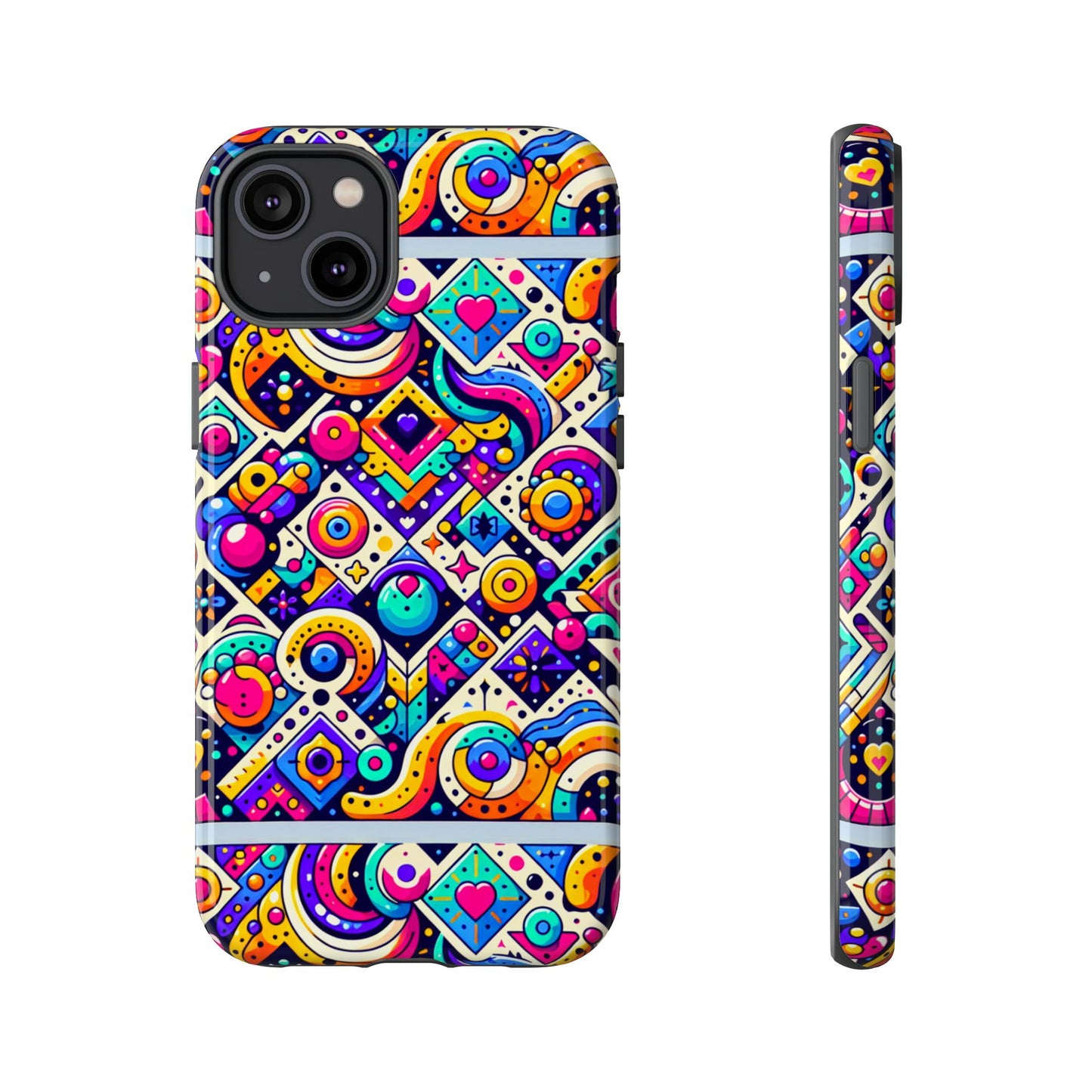 pattern image 6 vibrant 3d wrap phone case for anime and comic fans - colourful abstract design compatible with iphone 13, 14, 15 & 16 – all models including pro, pro max & plus