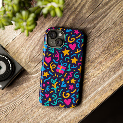 Vibrant Multicolour Retro Phone Case with Fun 3D Design for Stylish Protection and Unique Expression Compatible with iPhone 13, 14, 15 & 16 – all models including Pro, Pro Max & Plus