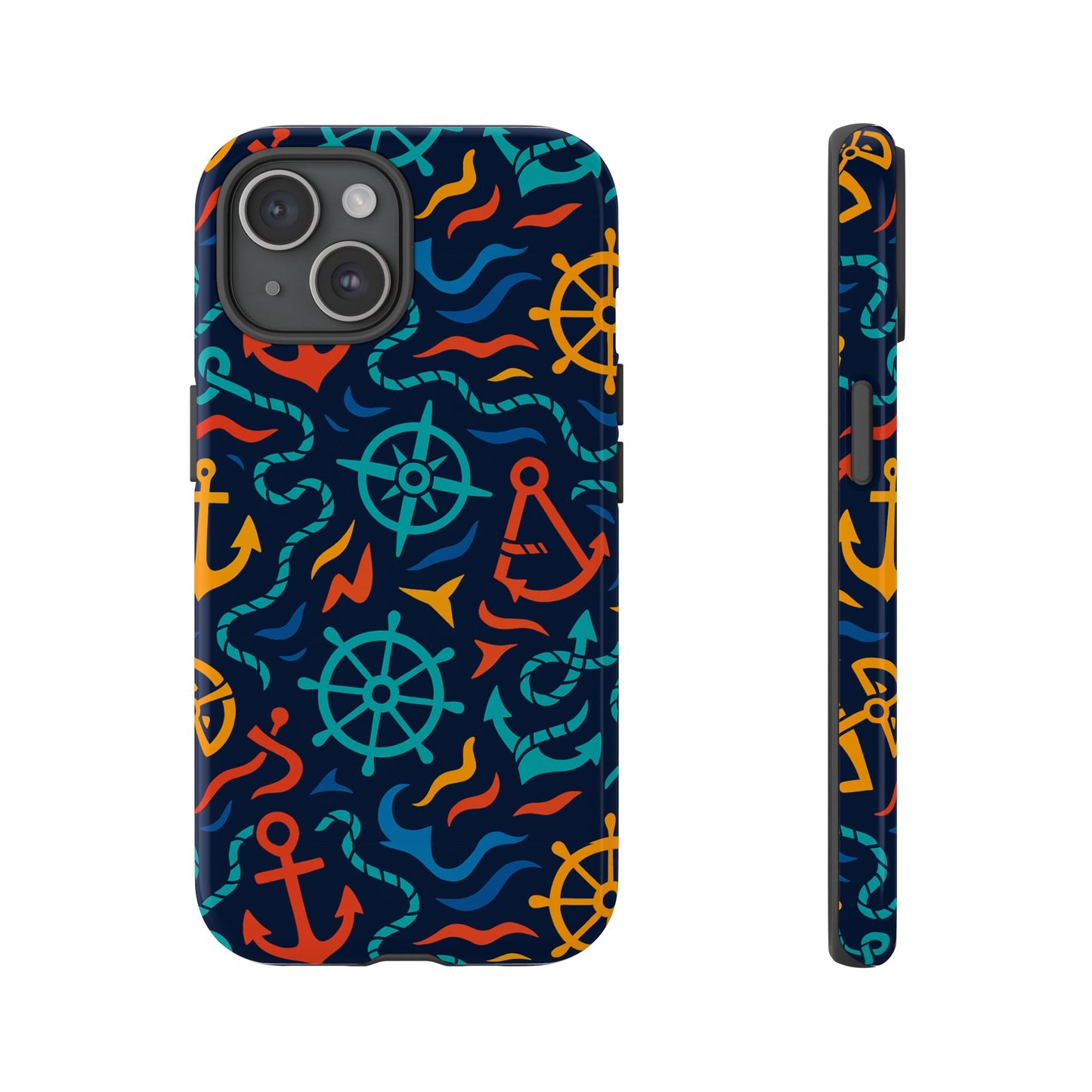 nautical multicolor protective phone case with 3d wrap design for unique style and self-expression compatible with iphone 13, 14, 15 & 16 – all models including pro, pro max & plus