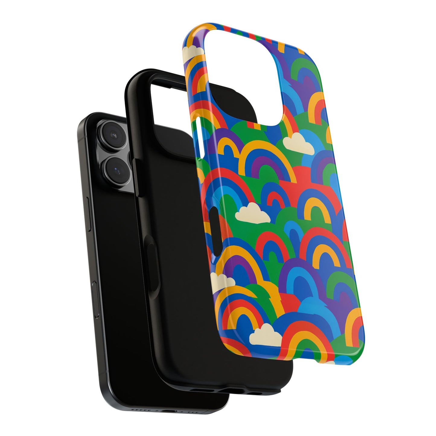 multicolour 3d rainbow phone case for trendy men and women unique playful design stylish protection compatible with iphone 13, 14, 15 & 16 – all models including pro, pro max & plus