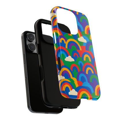 Multicolour 3D Rainbow Phone Case for Trendy Men and Women Unique Playful Design Stylish Protection Compatible with iPhone 13, 14, 15 & 16 – all models including Pro, Pro Max & Plus
