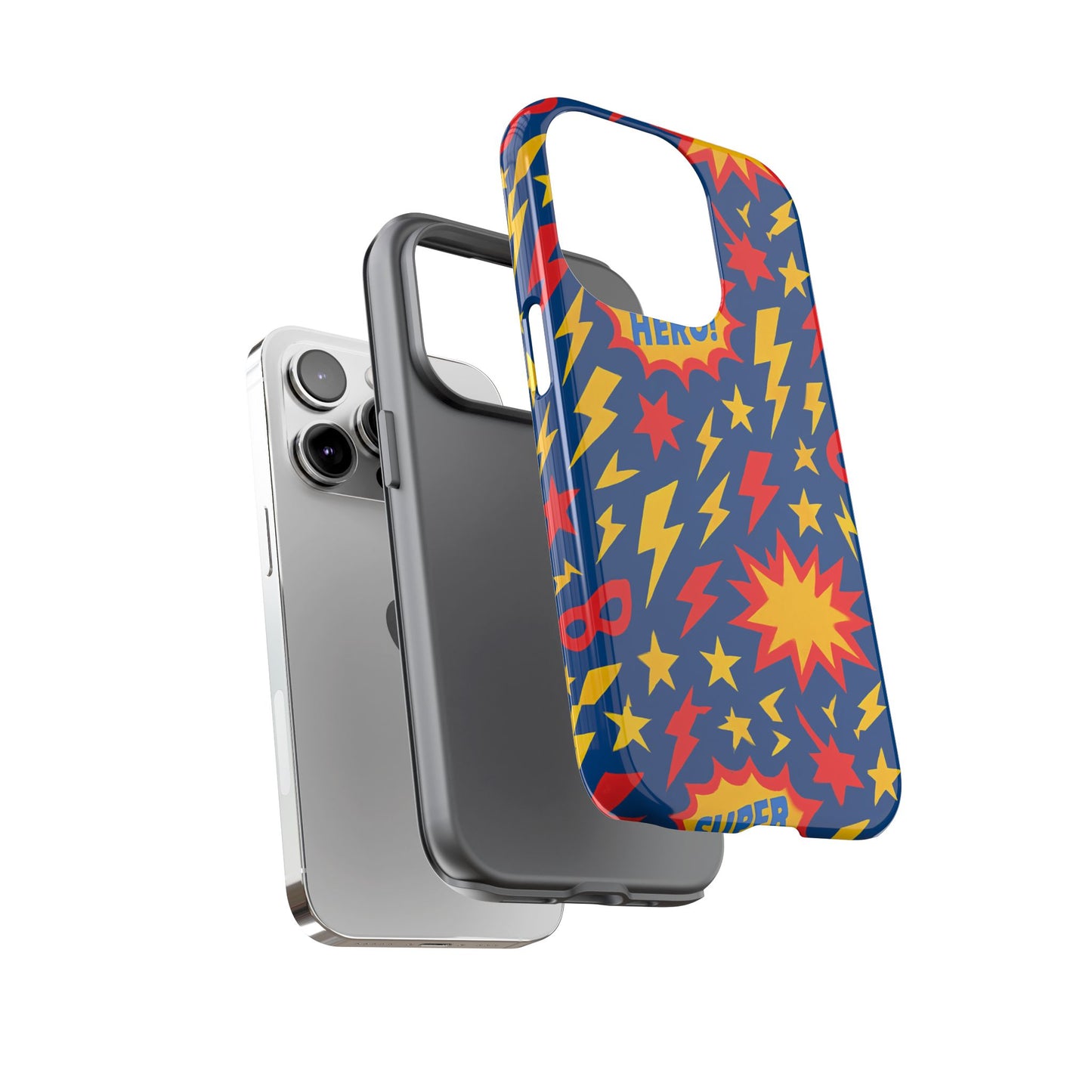 vibrant 3d superhero phone case – colourful retro design for kids and adults – stylish protection compatible with iphone 13, 14, 15 & 16 – all models including pro, pro max & plus