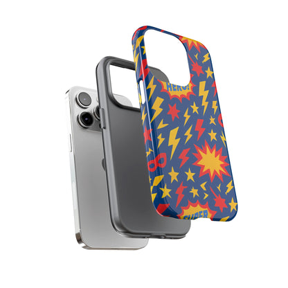 Vibrant 3D Superhero Phone Case – Colourful Retro Design for Kids and Adults – Stylish Protection Compatible with iPhone 13, 14, 15 & 16 – All Models Including Pro, Pro Max & Plus