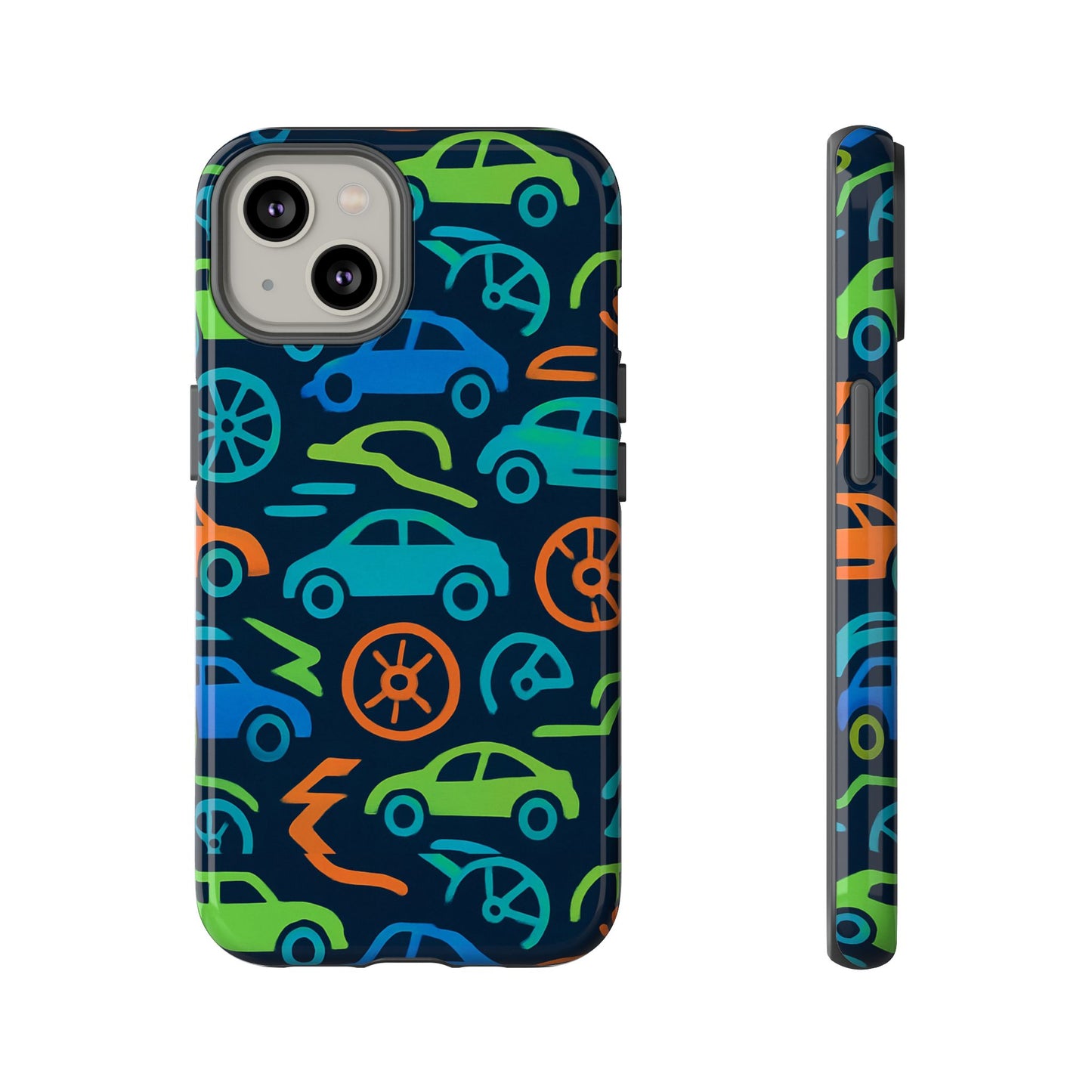 vibrant 3d car design protective phone case for kids and teens - playful multicolour style - stylish protection for everyday use - compatible with iphone 13, 14, 15 & 16 – all models including pro, pro max & plus