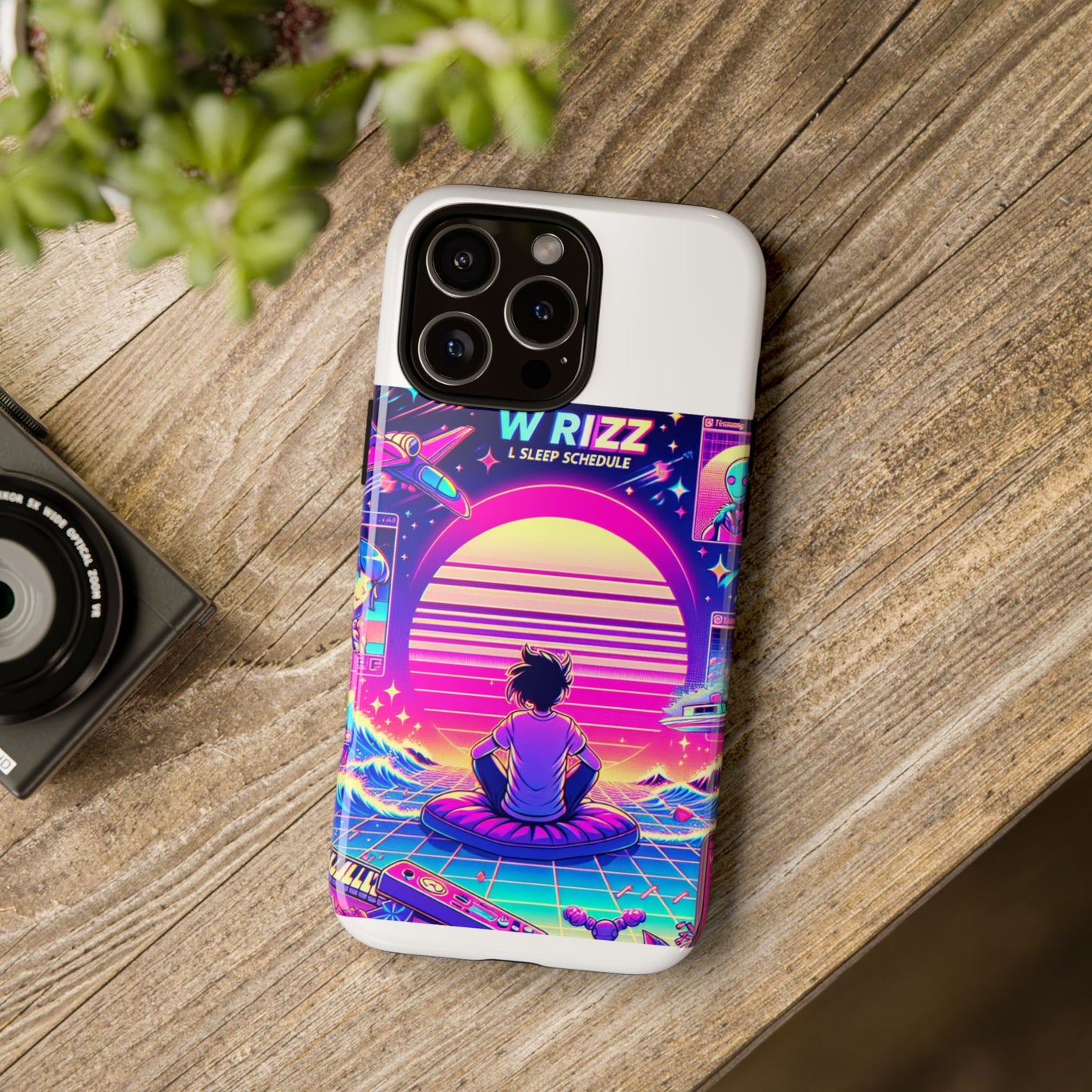w rizz l sleep schedule protective phone case for anime lovers