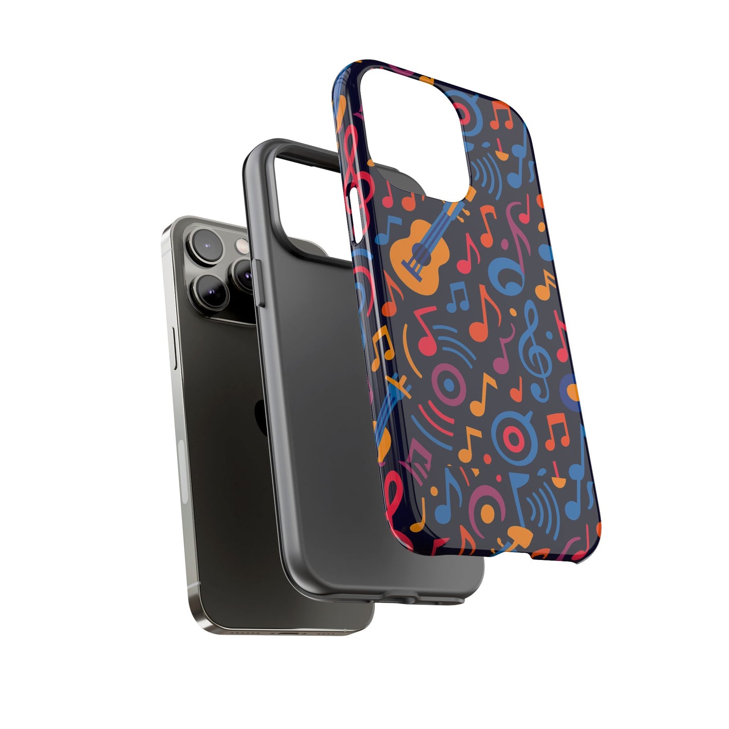 vibrant 3d music design protective phone case for music lovers stylish accessory compatible with iphone 13, 14, 15 & 16 – all models including pro, pro max & plus