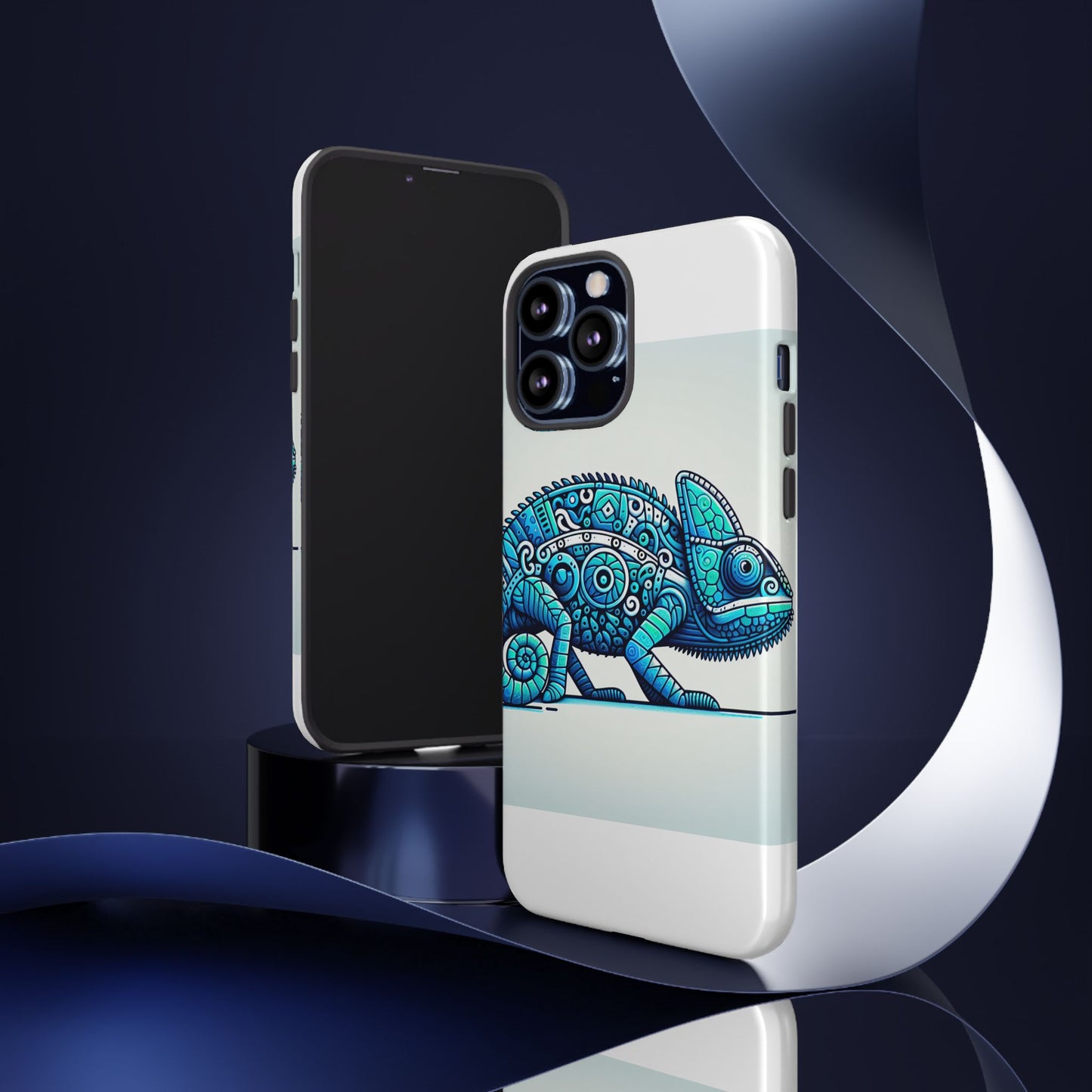 vibrant 3d chameleon print glossy phone case for eye-catching protection compatible with iphone 13, 14, 15 & 16 – all models including pro, pro max & plus