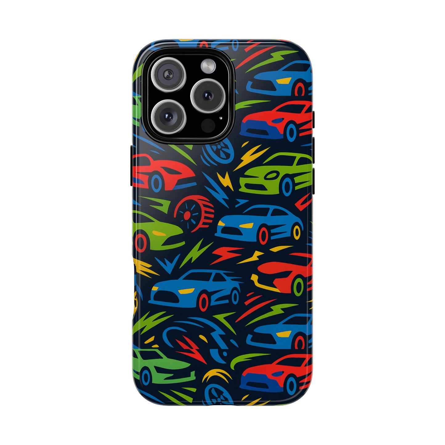 vibrant 3d car design protective phone case – fun retro style for kids and adults – stylish protection – compatible with iphone 13, 14, 15 & 16 – all models including pro, pro max & plus