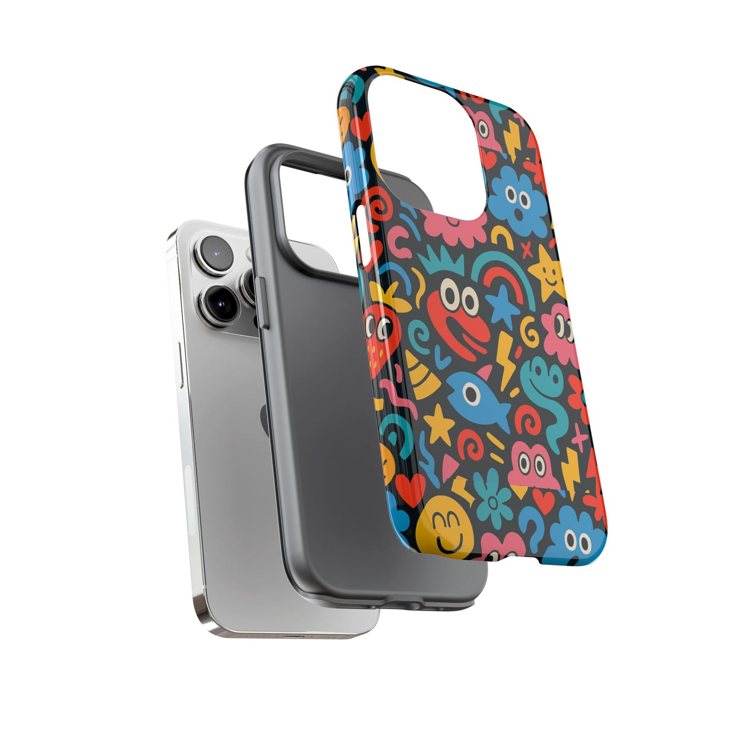 vibrant cartoon protective phone case with 3d wrap design for creative expression – compatible with iphone 13, 14, 15 & 16 – all models including pro, pro max & plus