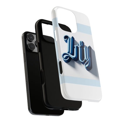 Vibrant 3D Blue Alphabet Protective Phone Case Stylish Accessory for Creative Individuals Compatible with iPhone 13, 14, 15 & 16 – all models including Pro, Pro Max & Plus
