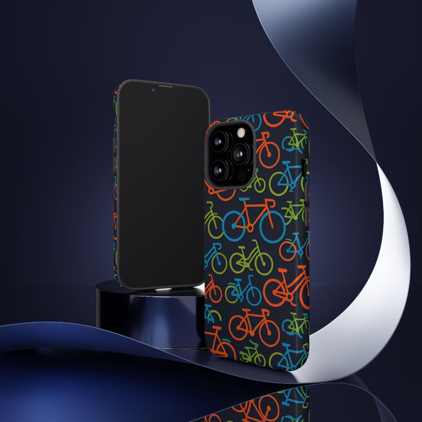 multicolour bicycle print protective phone case for smartphones – vibrant style and trendy accessory compatible with iphone 13, 14, 15 & 16 – all models including pro, pro max & plus