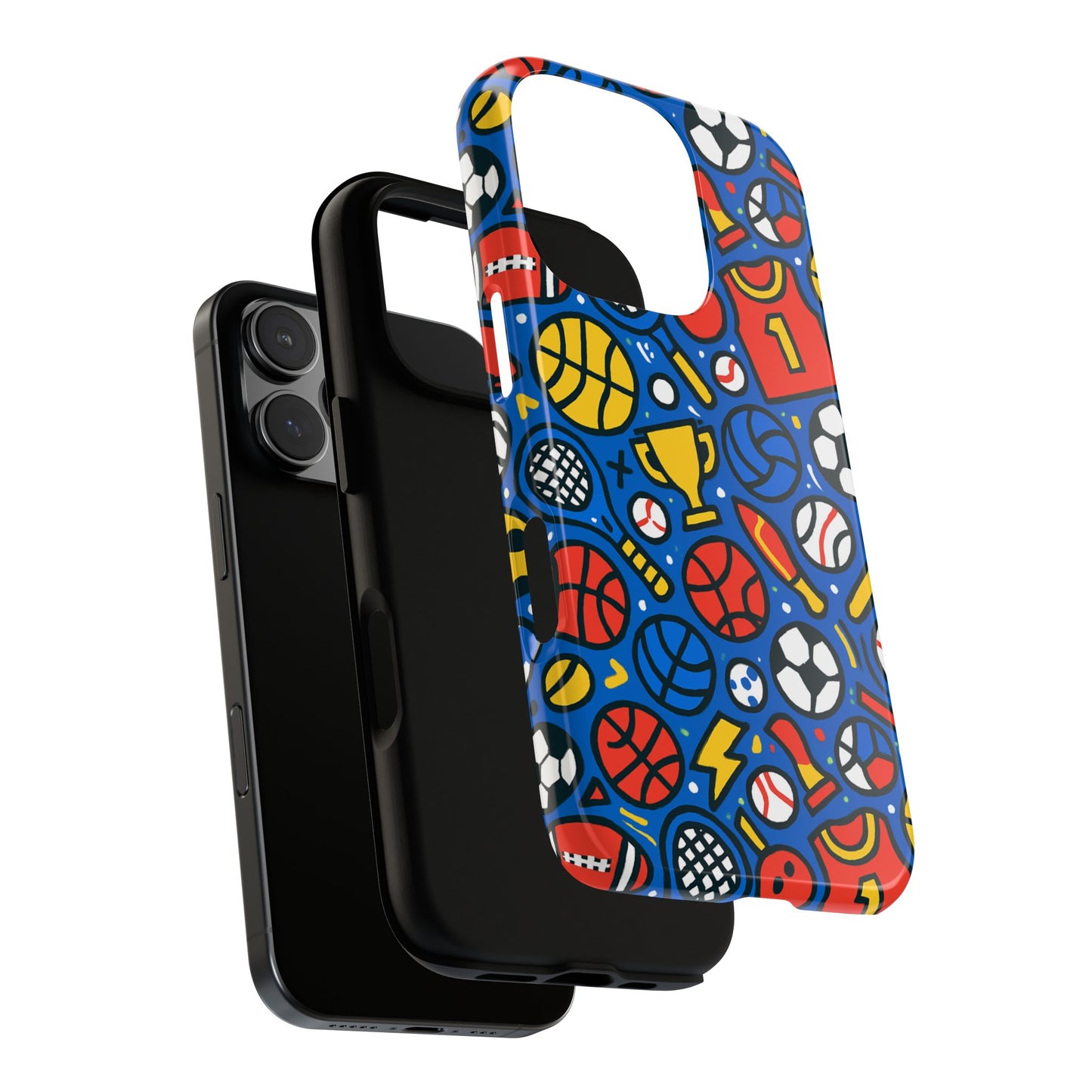 vibrant sports-themed protective phone case with 3d design for unique style – compatible with iphone 13, 14, 15 & 16 – all models including pro, pro max & plus