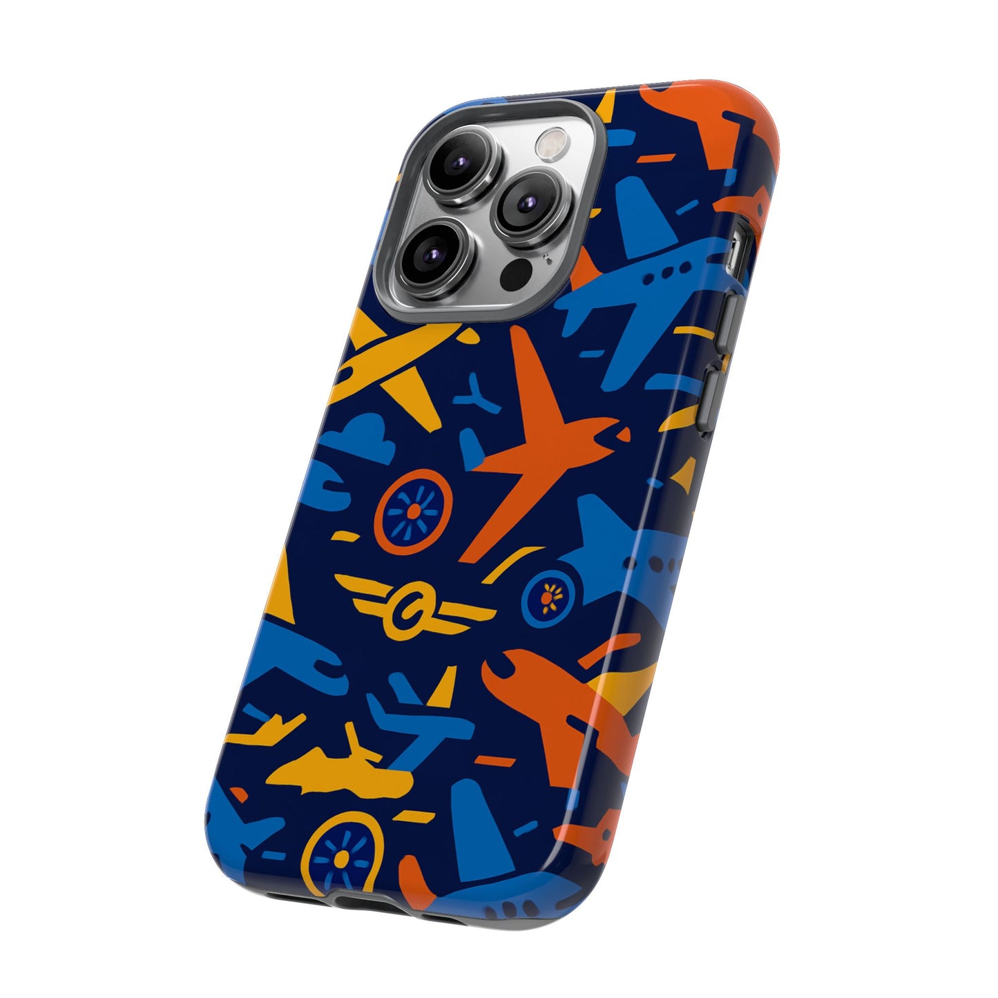 vibrant 3d airplane pattern protective phone case for self-expression and stylish protection compatible with iphone 13, 14, 15 & 16 – all models including pro, pro max & plus