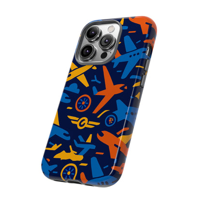 Vibrant 3D Airplane Pattern Protective Phone Case for Self-Expression and Stylish Protection Compatible with iPhone 13, 14, 15 & 16 – all models including Pro, Pro Max & Plus